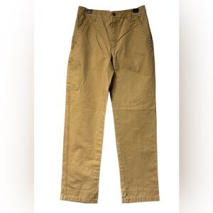 LL Bean Katahdin Iron Works Work Pants Tan Size Straight Leg EUC 30/34